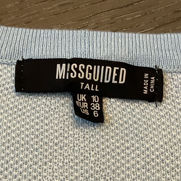 MISSGUIDED Tall Blue and White Argyle Bodysuit - Picture 2 of 9